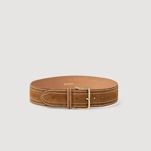 Sandro Wide Leather Belt Brown FR 2 / Medium NWT